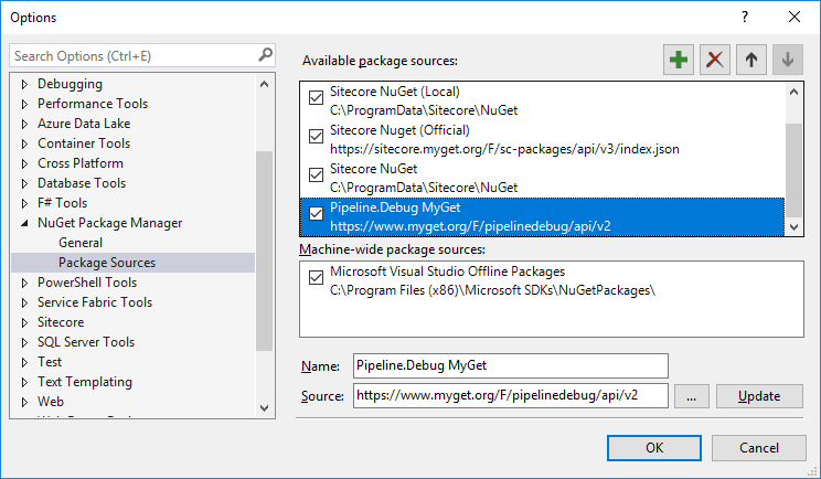 NuGet Package Sources in Visual Studio